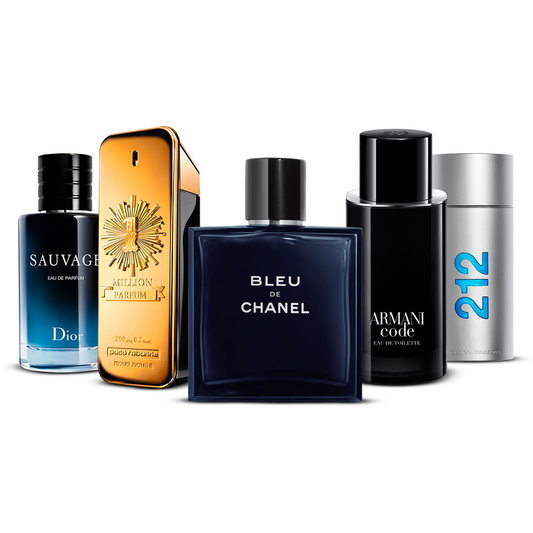 Set di 5 Profumi – Sauvage, 1 Million, Bleu de Chanel, Armani Code e 212 Men [100 ml ciascuno]