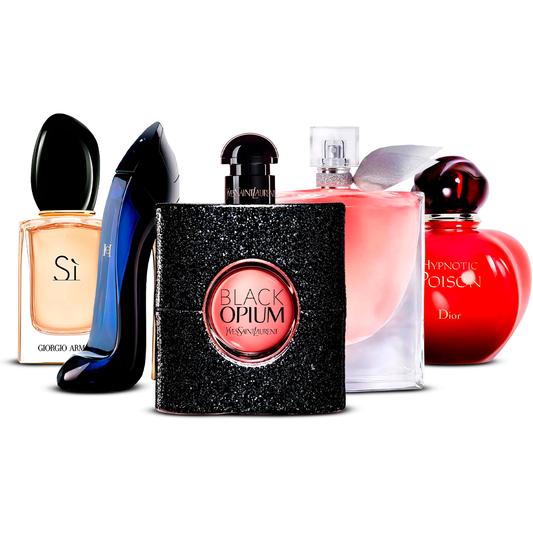 Set di 5 Profumi – Sì, Good Girl, Black Opium, La Vie Est Belle e Hypnotic Poison [100 ml ciascuno]