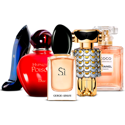 Set di 5 Profumi – Good Girl, Hypnotic Poison, Sì, Fame e Coco Mademoiselle [100 ml ciascuno]