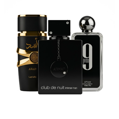 Set di 3 Profumi | Afnan 9PM + Lattafa Asad + Club de Nuit Intense Man 100 ml