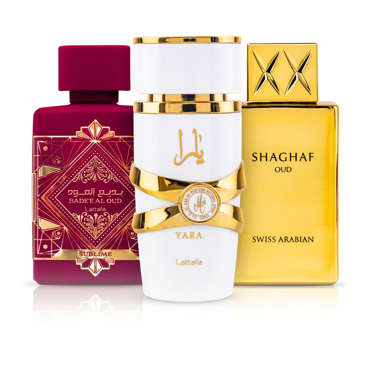 Set di 3 Profumi | Bade'e Al Oud Sublime + Swiss Arabian Shaghaf Oud + Yara Moi 100 ml