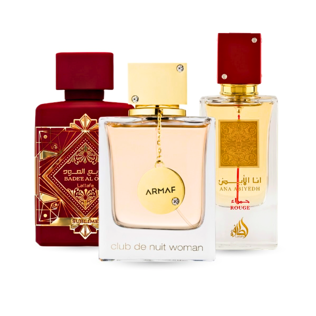Set di 3 Profumi | Club de Nuit Woman + Lattafa Sublime + Ana Abiyedh Rouge 100 ml