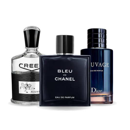 Set di 3 Profumi | Creed Aventus, Bleu de Chanel, Dior Sauvage 100 ml