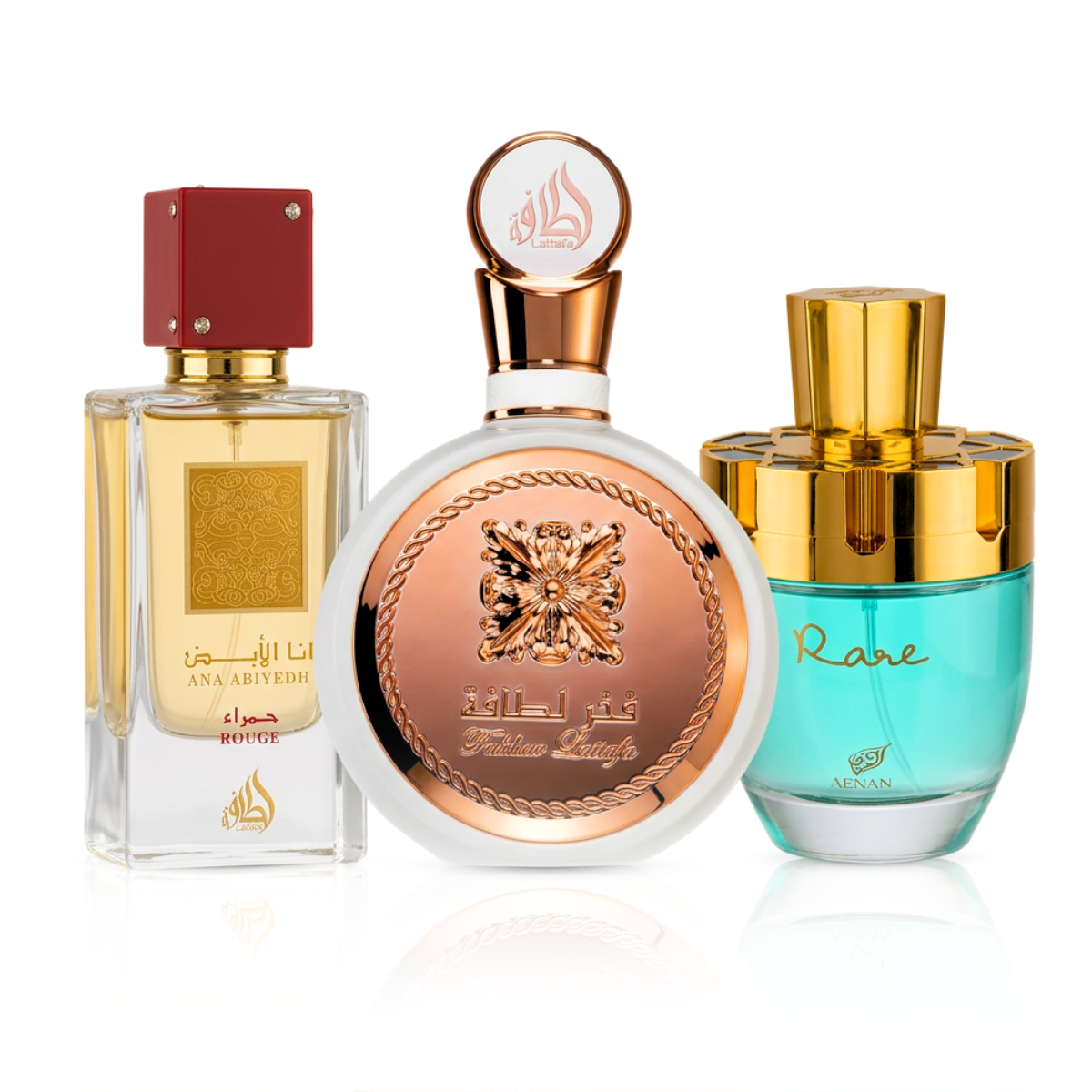 Set di 3 Profumi | Fakhar Rose + Ana Abiyedh Rouge + Afnan Rare Tiffany 100 ml