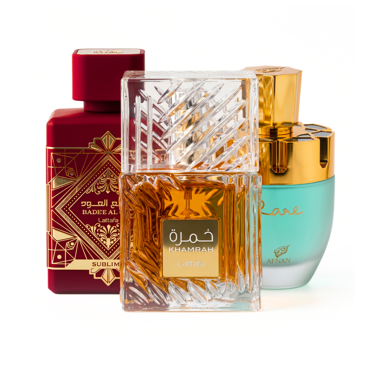 Set di 3 Profumi | Khamrah + Bade'e Al Oud Sublime + Afnan Rare Tiffany 100 ml