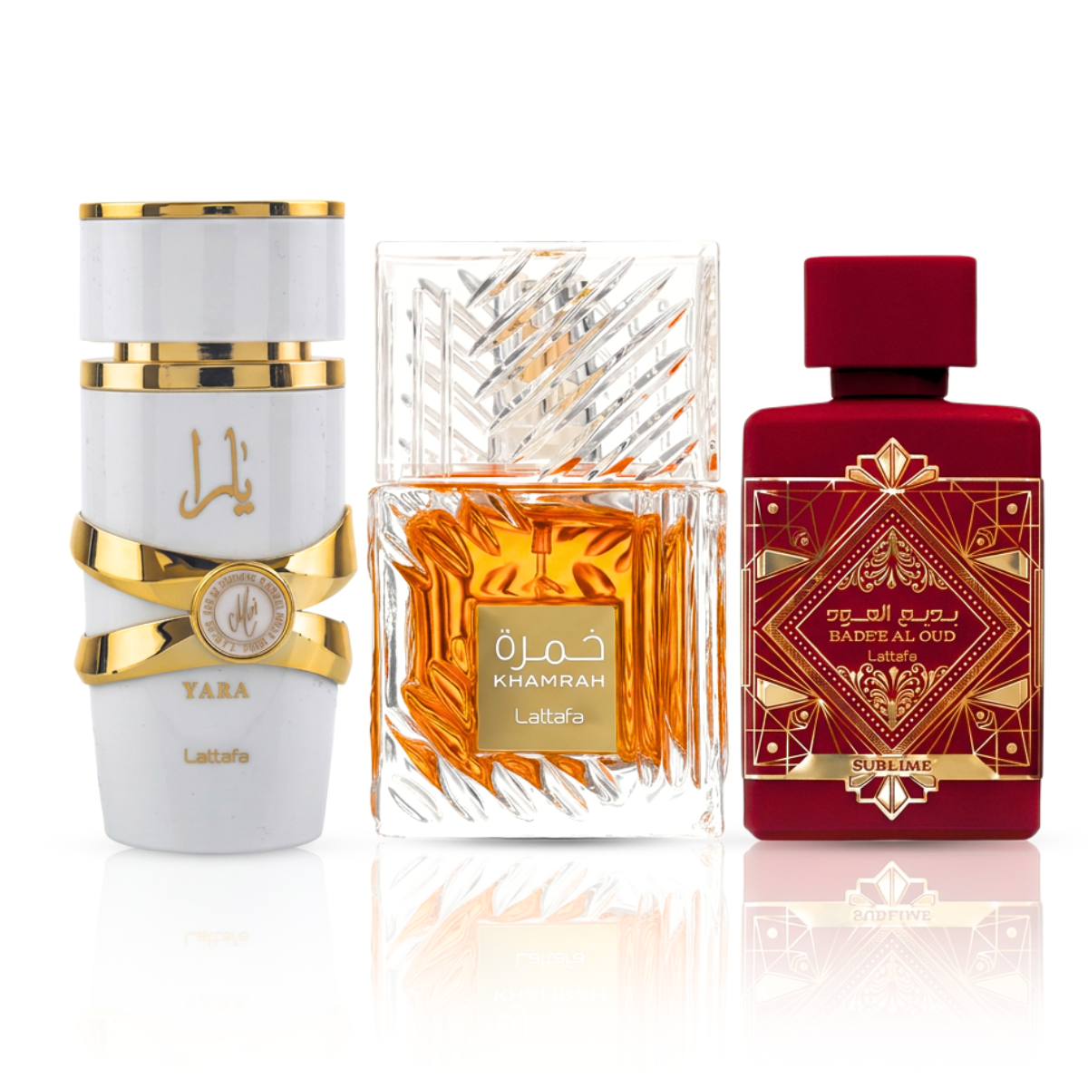 Set di 3 Profumi | Khamrah + Bade'e Al Oud Sublime + Yara Moi 100 ml