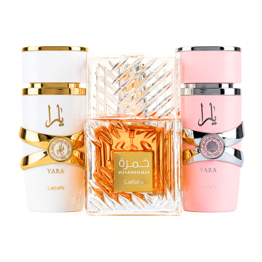 Set di 3 Profumi | Yara (Rosa) + Yara Moi + Khamrah 100 ml